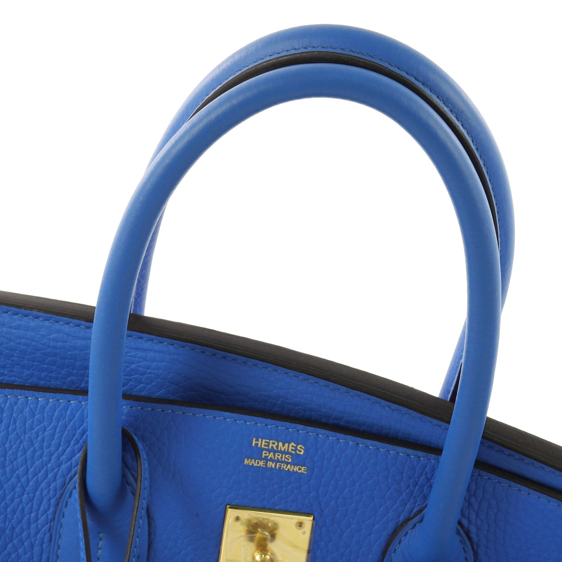 Hermes Birkin Handbag Bleu Hydra Clemence with Gold Hardware 35 2