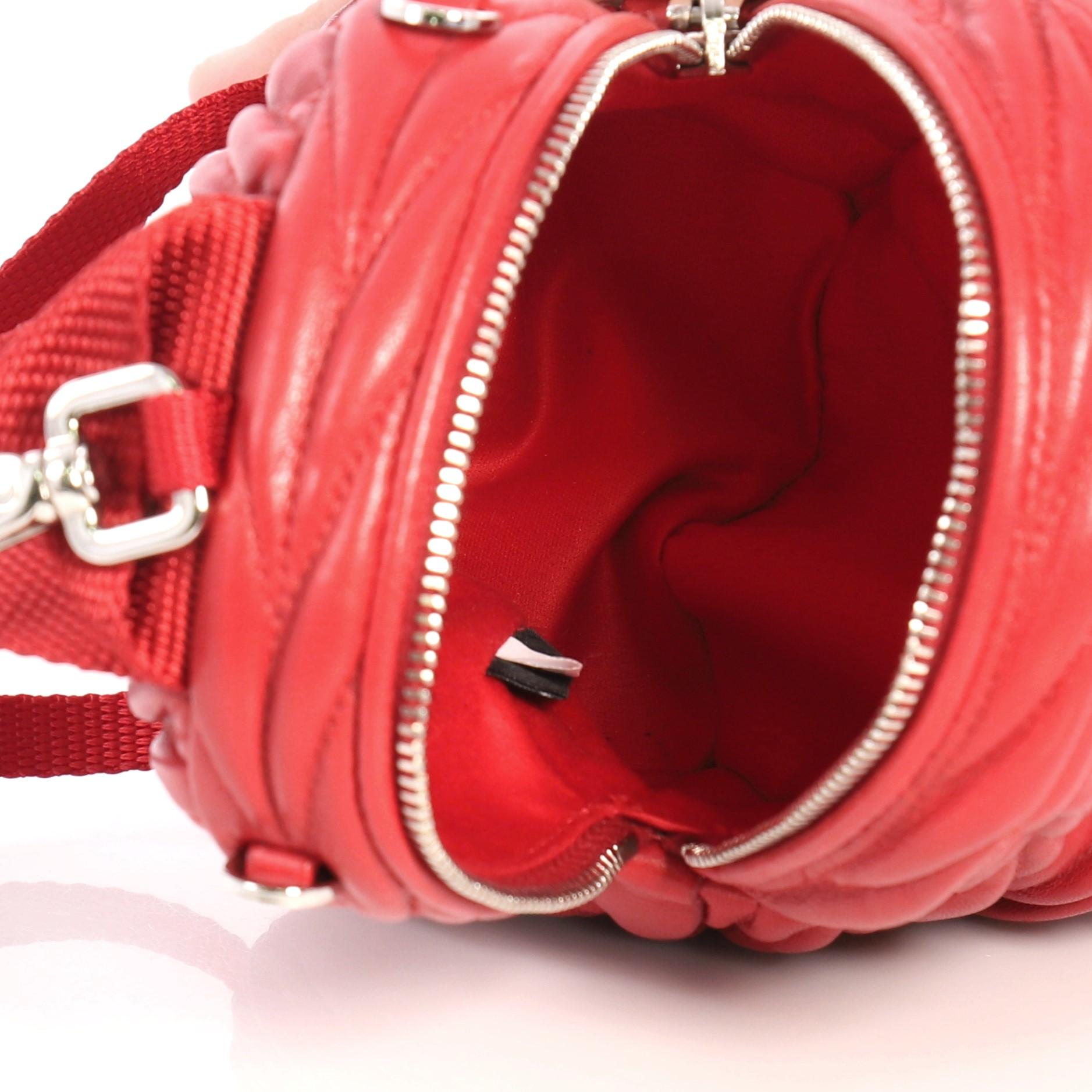 Women's or Men's Miu Miu Backpack Crossbody Bag Matelasse Leather Micro
