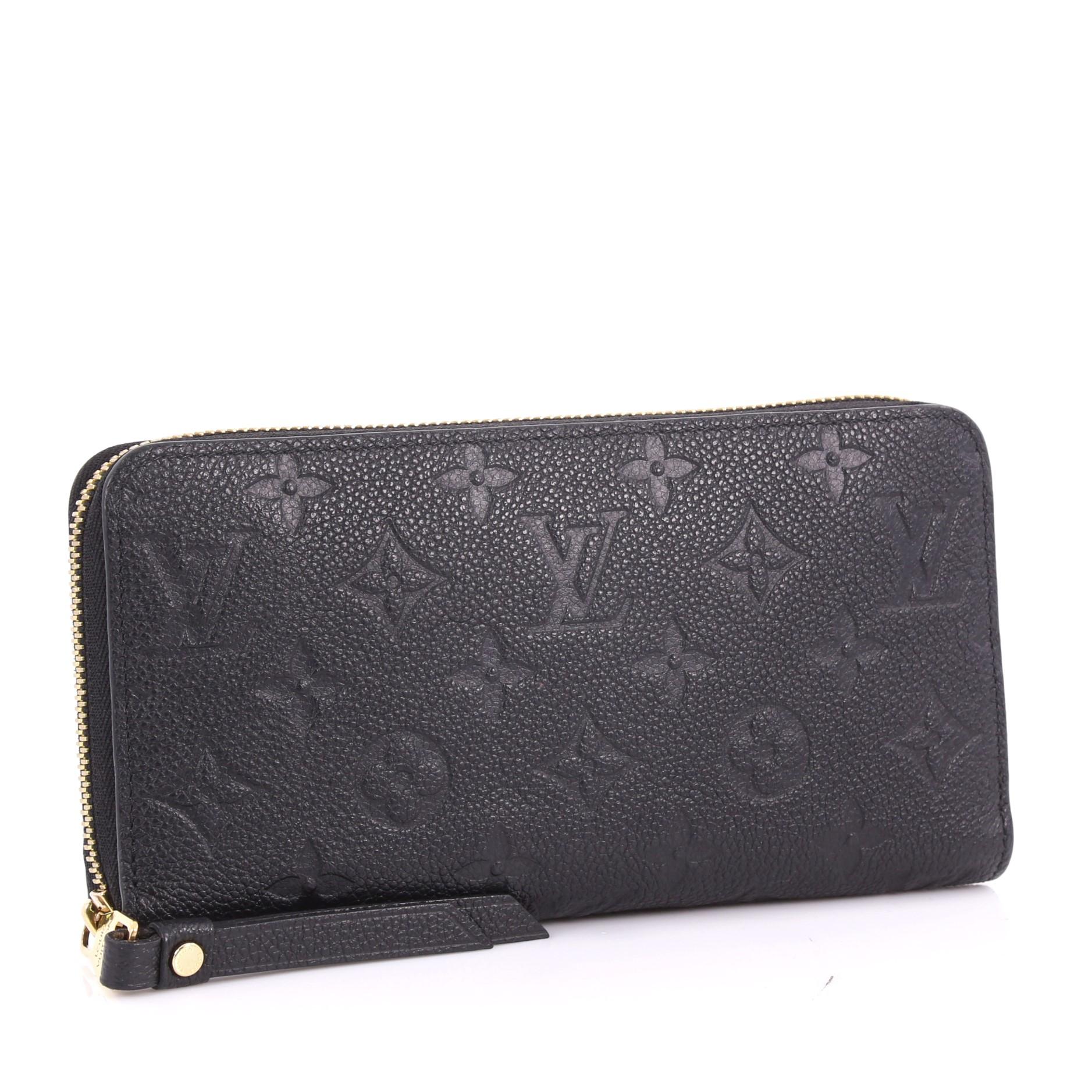 Black  Louis Vuitton Zippy Wallet Monogram Empreinte Leather