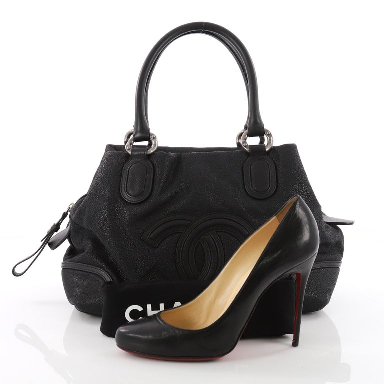 Chanel CC Bowling Bag Iridescent Goatskin Medium at 1stDibs