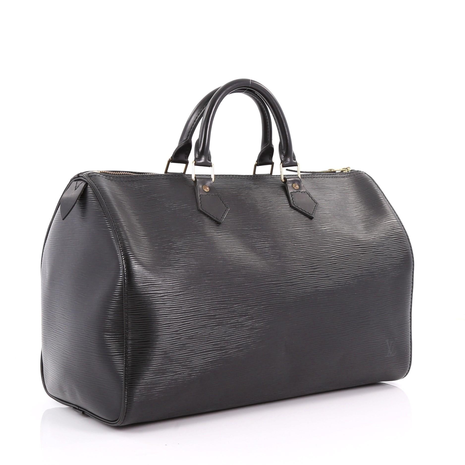 Black Louis Vuitton Speedy Handbag Epi Leather 35