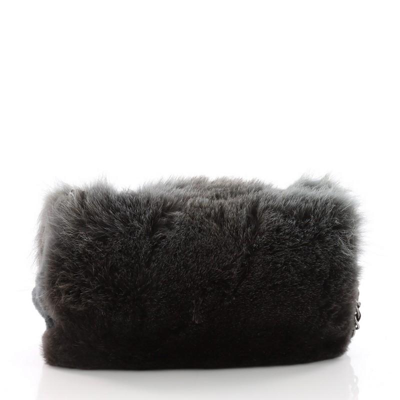 Chanel Zip Flap Bag Fur Medium In Good Condition In NY, NY