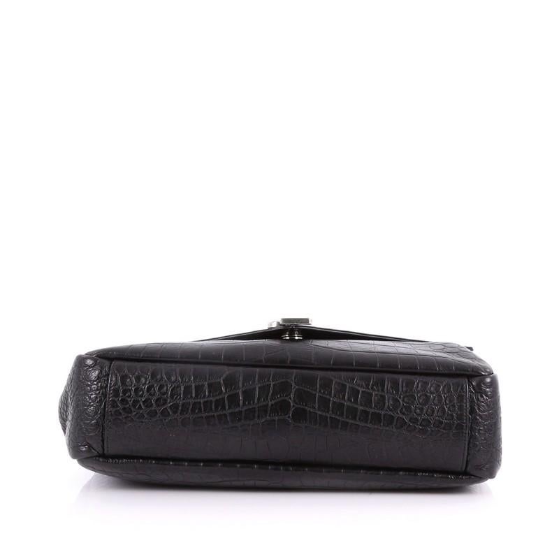 Saint Laurent Classic Monogram College Bag Cuir gaufré Crocodile Large Unisexe 