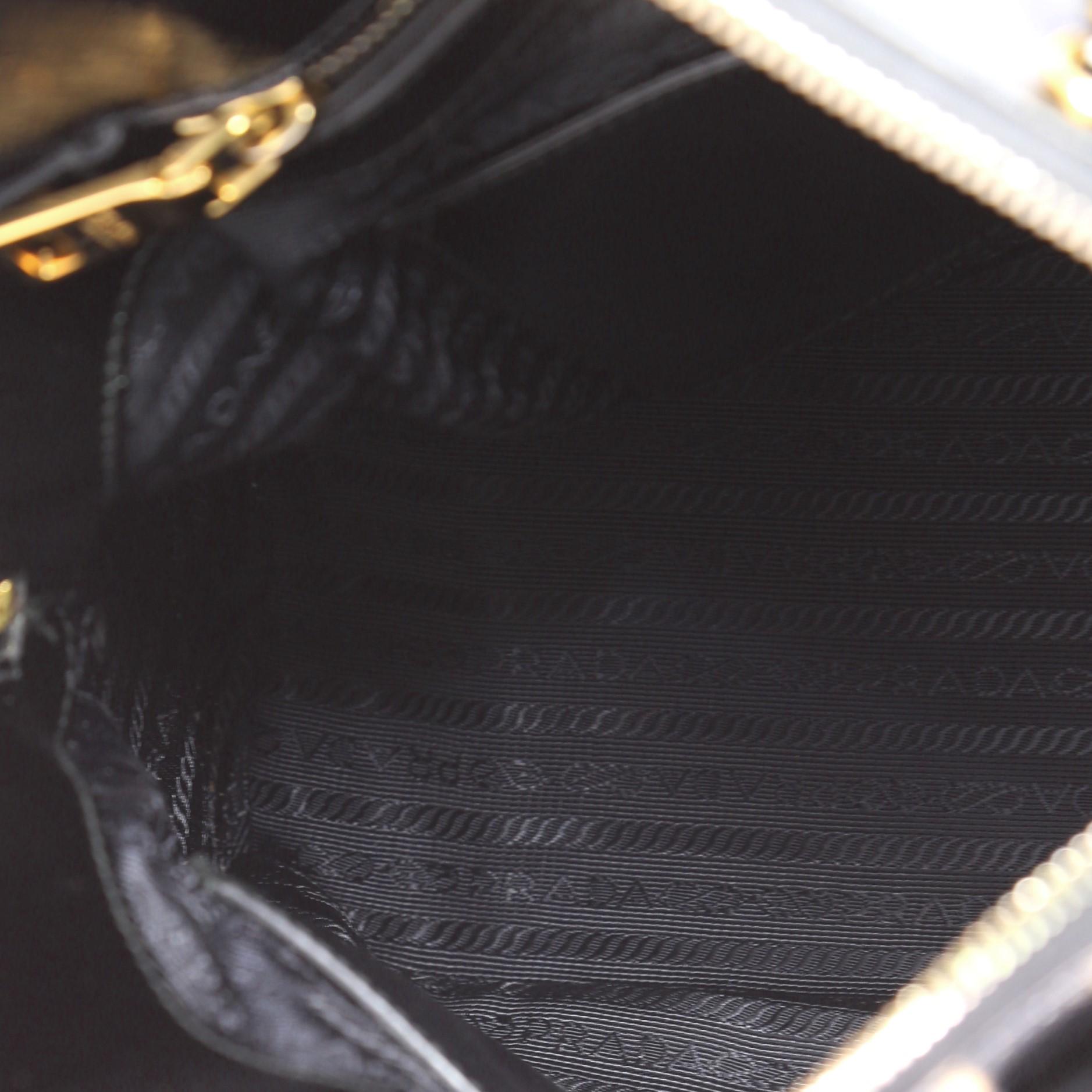 Prada Zip Around Convertible Dome Satchel Vernice Saffiano Leather North South 1