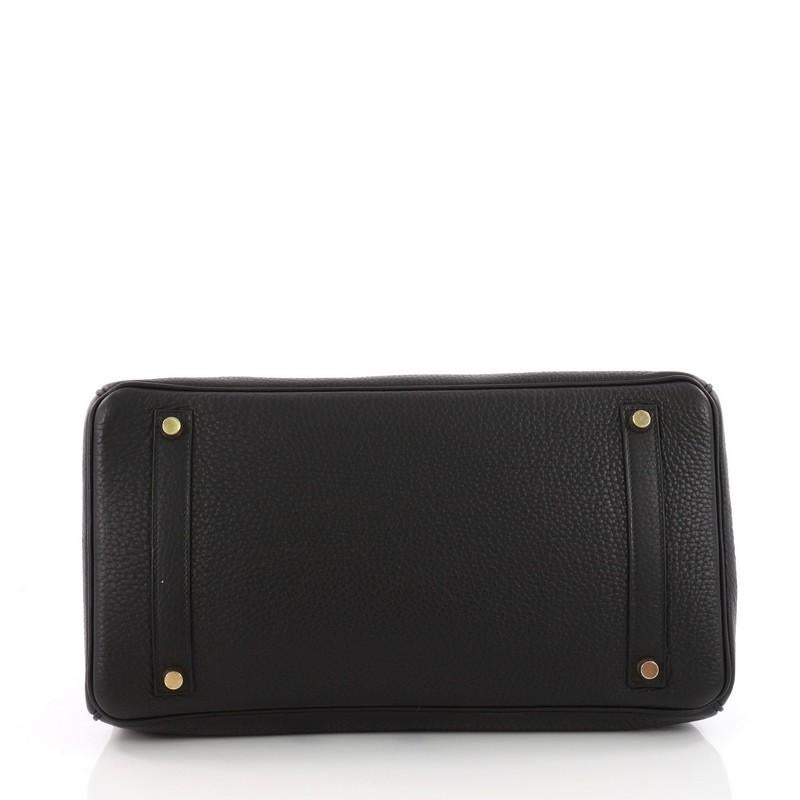 Hermes Birkin Handbag Black Clemence with Gold Hardware 35  1