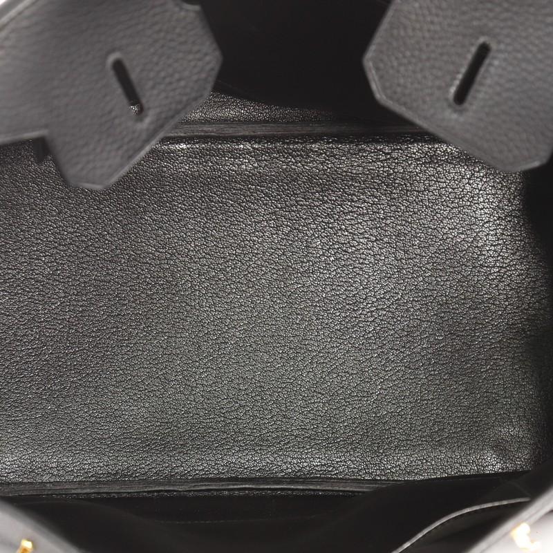 Hermes Birkin Handbag Black Clemence with Gold Hardware 35  2