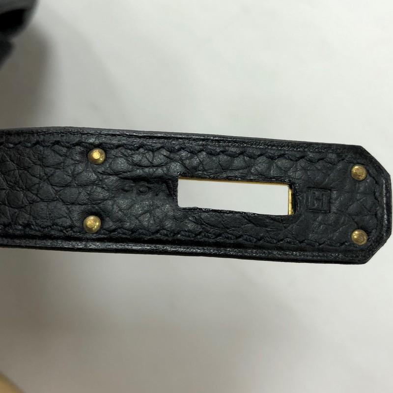 Hermes Birkin Handbag Black Clemence with Gold Hardware 35  4
