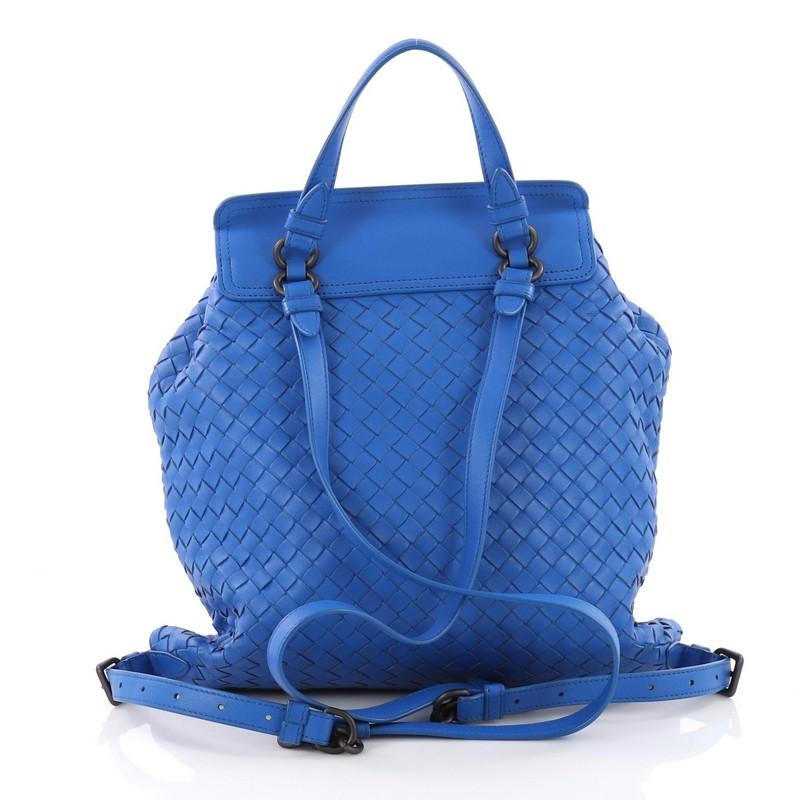 Bottega Veneta Drawstring Backpack Intrecciato Nappa Medium In Good Condition In NY, NY