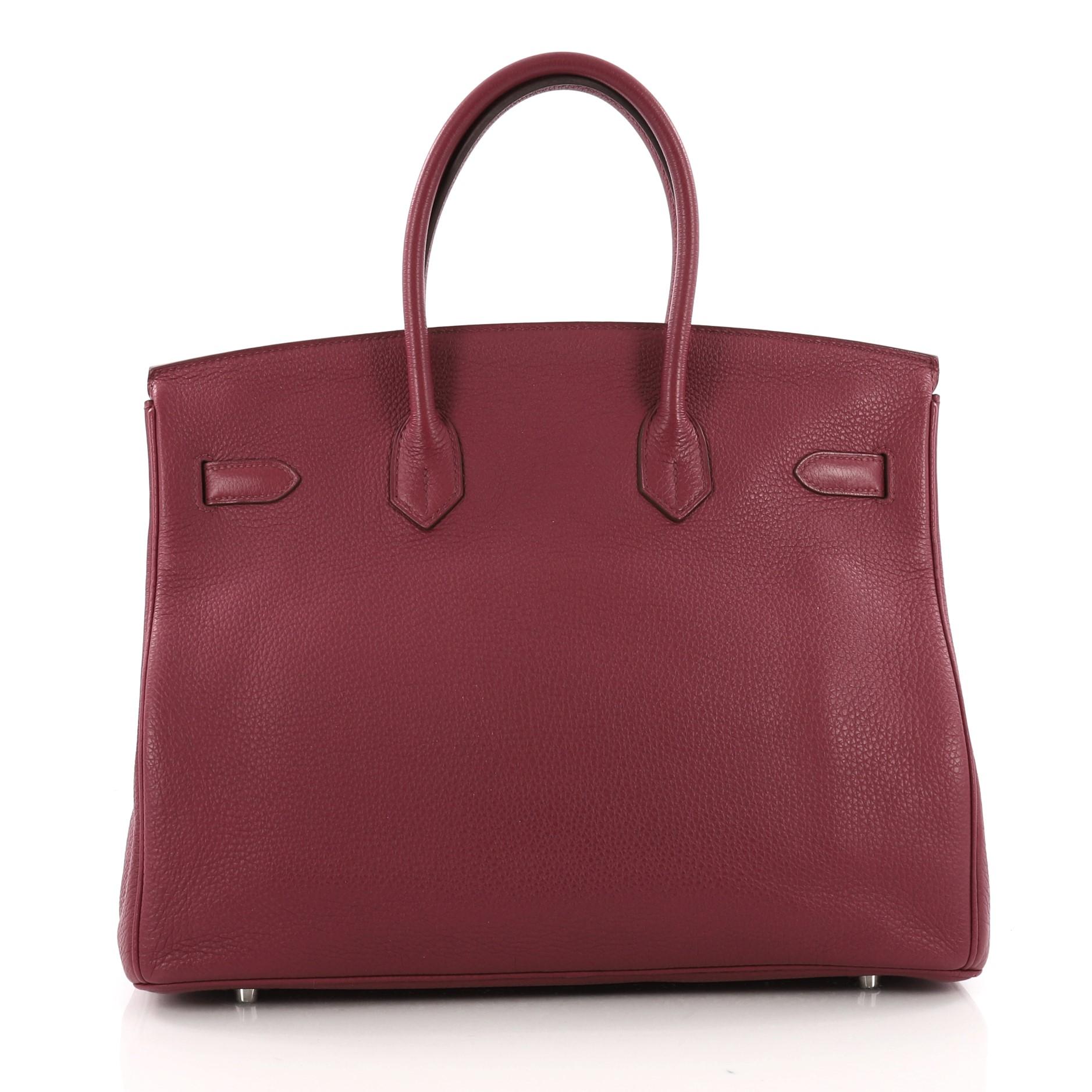 Hermes Birkin Handbag Rubis Togo with Palladium Hardware 355 In Good Condition In NY, NY