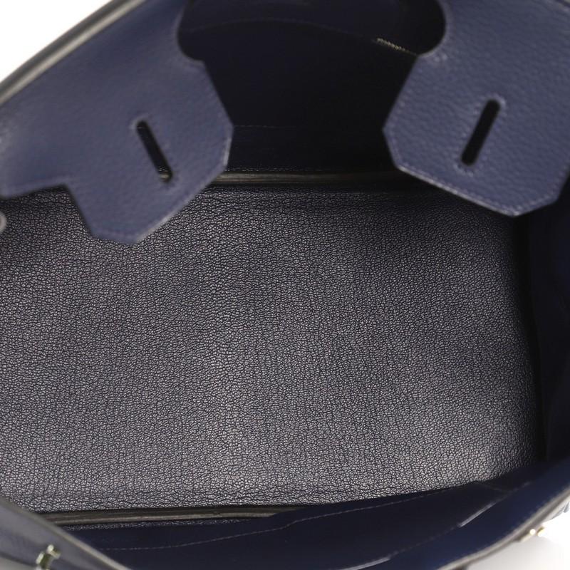 Hermes Birkin Handbag Blue Abysse Clemence with Palladium Hardware 30 1
