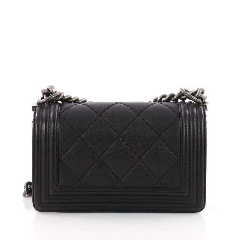 Chanel Stitch Boy Flap Bag Quilted Calfskin Small In Good Condition In NY, NY