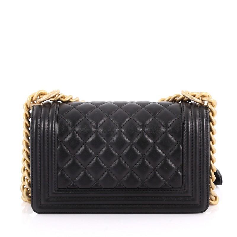 Chanel Boy Flap Bag Quilted Calfskin Small In Excellent Condition In NY, NY