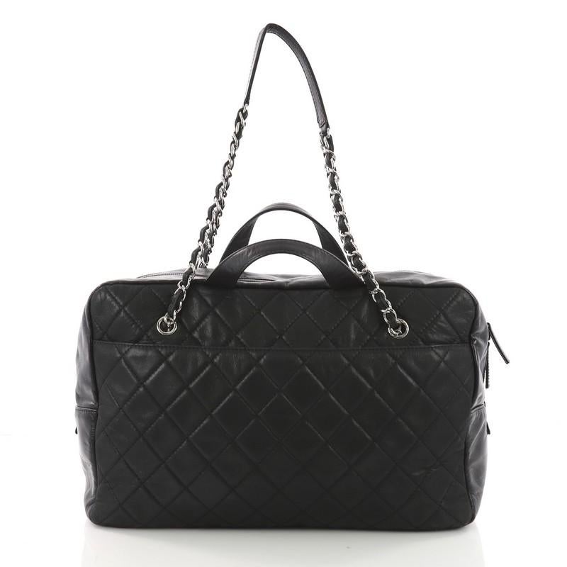 Chanel Duo Color Front Flap Satchel Quilted Glazed and Iridescent Calfskin Large In Good Condition In NY, NY