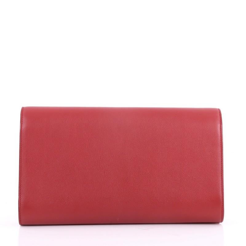  Saint Laurent Belle de Jour Clutch Leather Large In Excellent Condition In NY, NY
