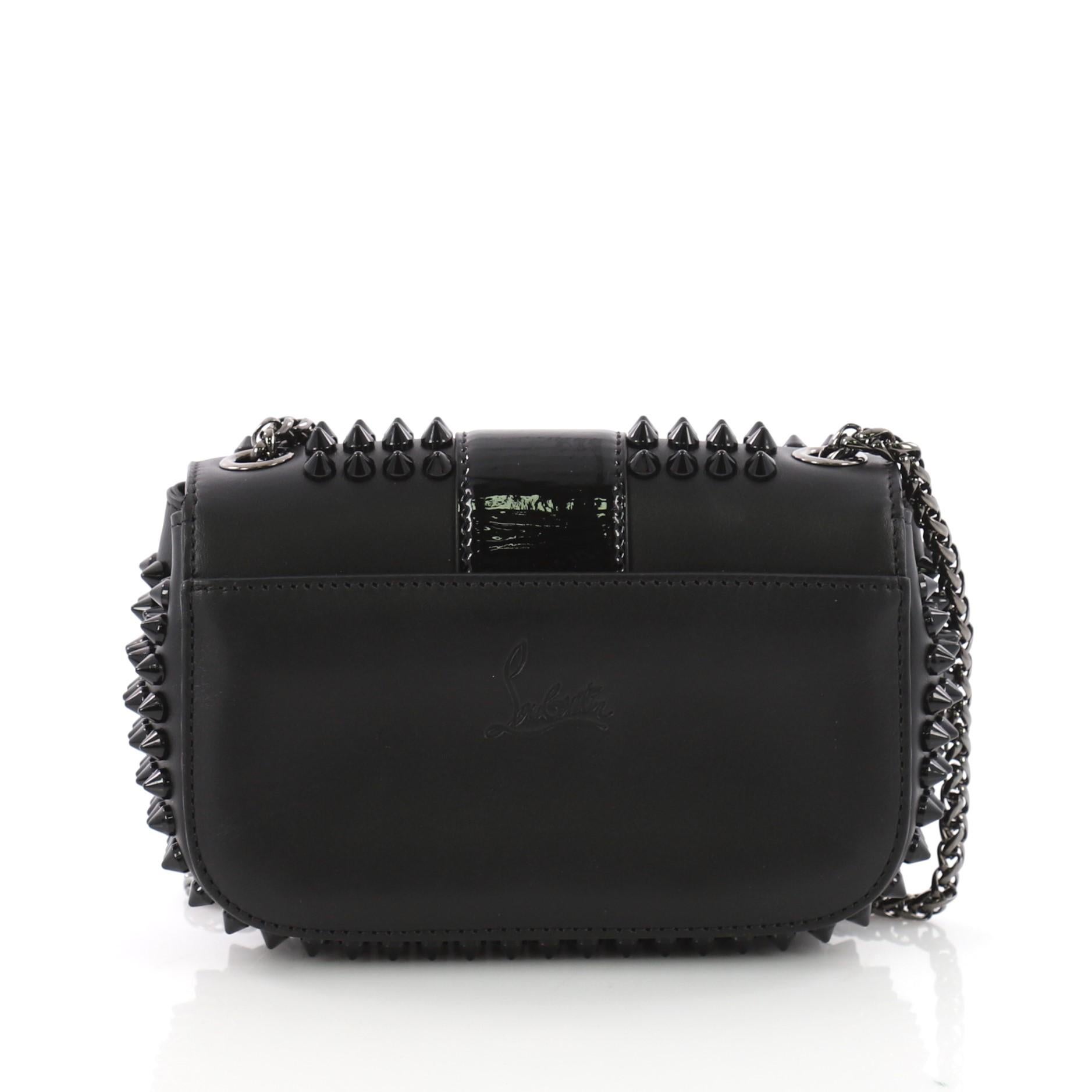 Christian Louboutin Sweet Charity Crossbody Bag Spiked Leather Mini In Good Condition In NY, NY