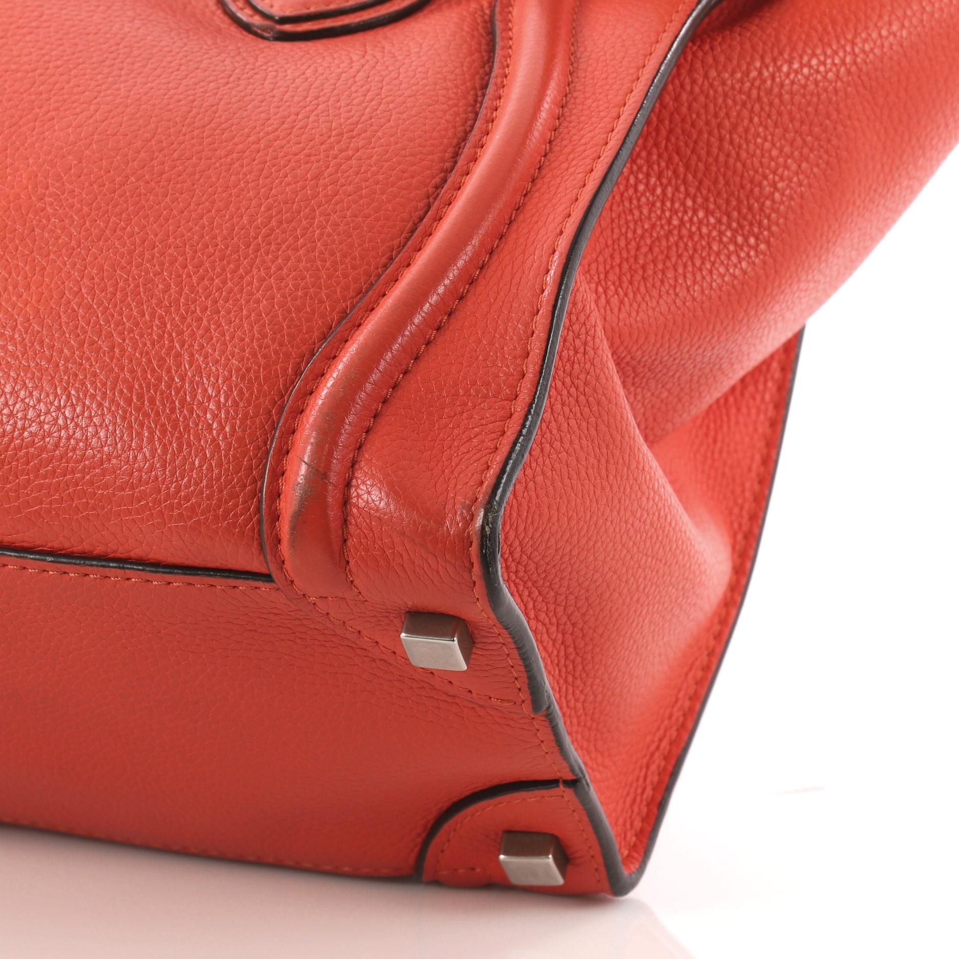 Celine Luggage Handbag Grainy Leather Micro 1