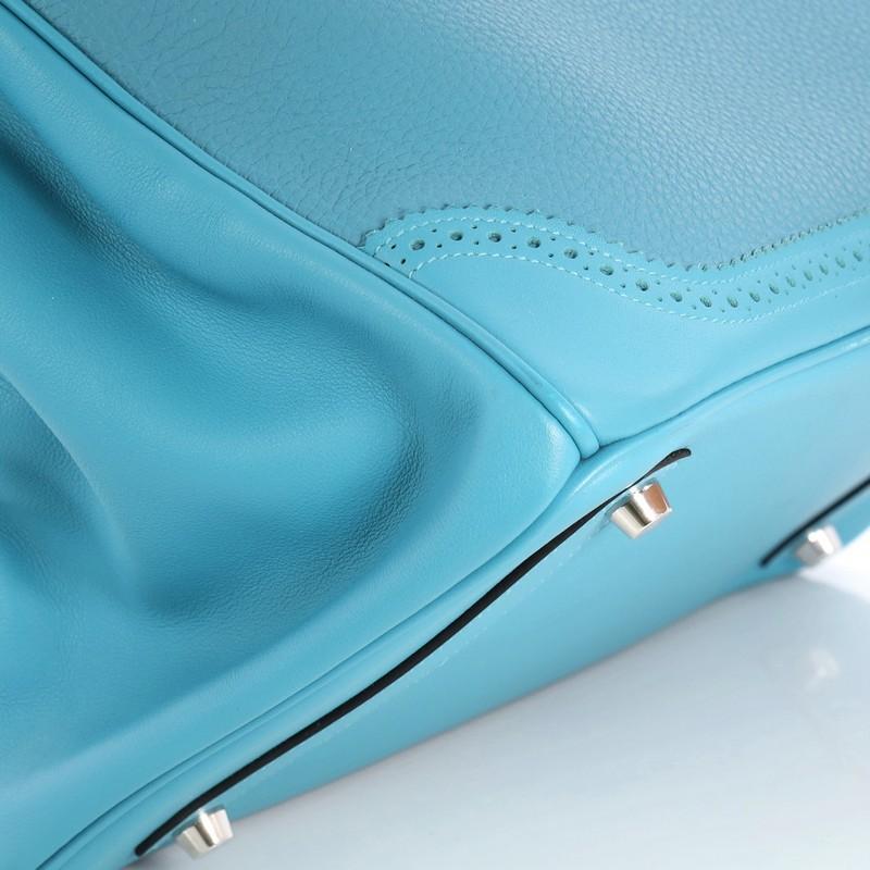 Hermes Birkin Ghillies Handbag Turquoise Togo and Swift with Palladium Hardware 1
