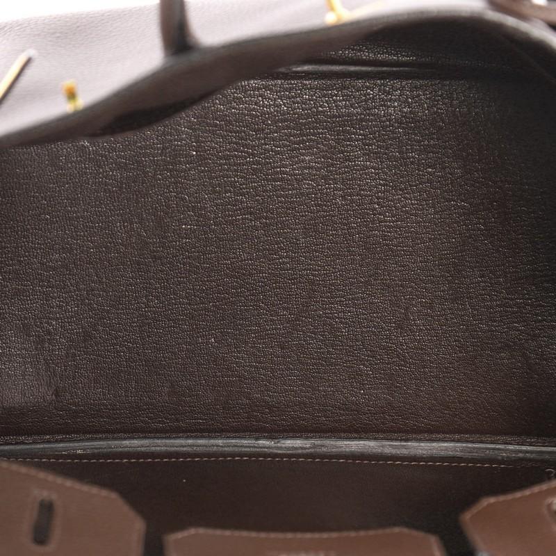Hermes Birkin Handbag Ebene Clemence with Gold Hardware 30 1