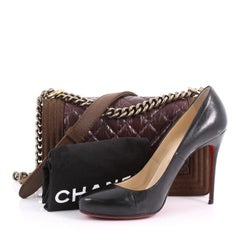 Chanel Paris-Edinburgh Boy Flap Bag Quilted Aged Calfskin with Nubuck Old Medium