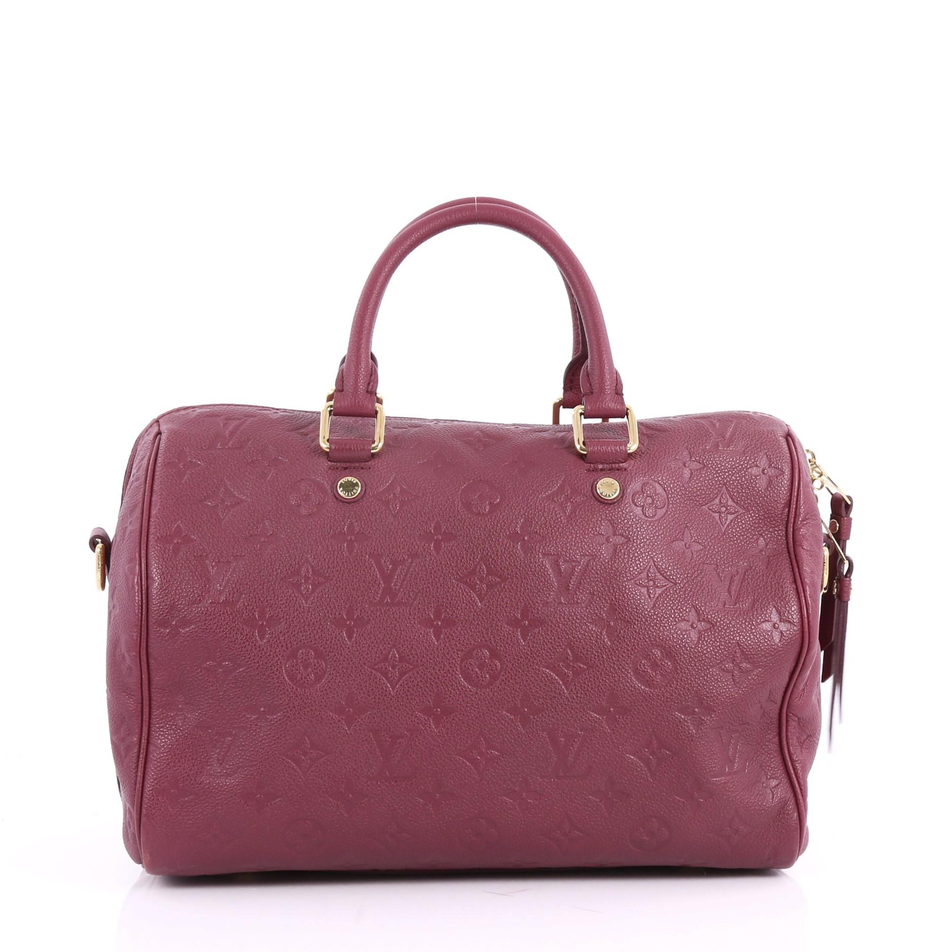 Brown Louis Vuitton Speedy Bandouliere Bag Monogram Empreinte Leather 30