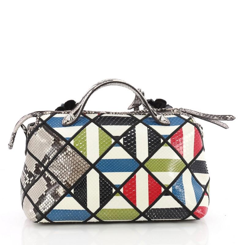 Fendi By The Way Satchel Patchwork Python Small In Good Condition In NY, NY