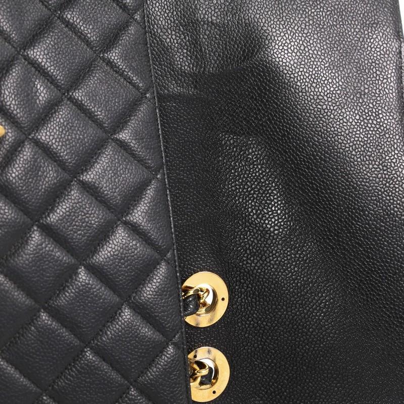 Chanel Vintage Classic Single Flap Bag Quilted Caviar Maxi  1