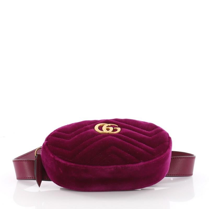 Women's Gucci GG Marmont Belt Bag Matelasse Velvet 