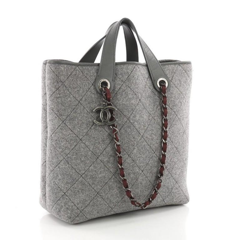 chanel felt tote