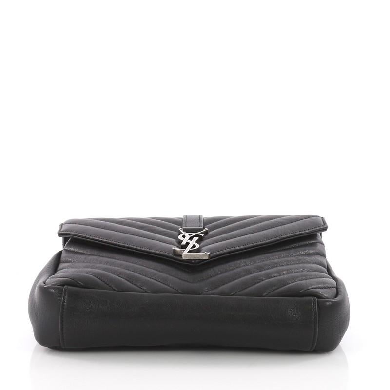 Women's Saint Laurent Classic Monogram College Bag Matelasse Chevron Leather Medium