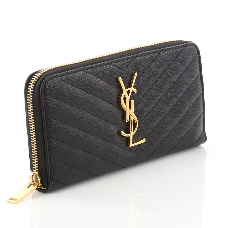 saint laurent monogram zip around wallet