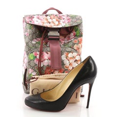 Gucci Buckle Backpack Blooms Print GG Coated Canvas Small