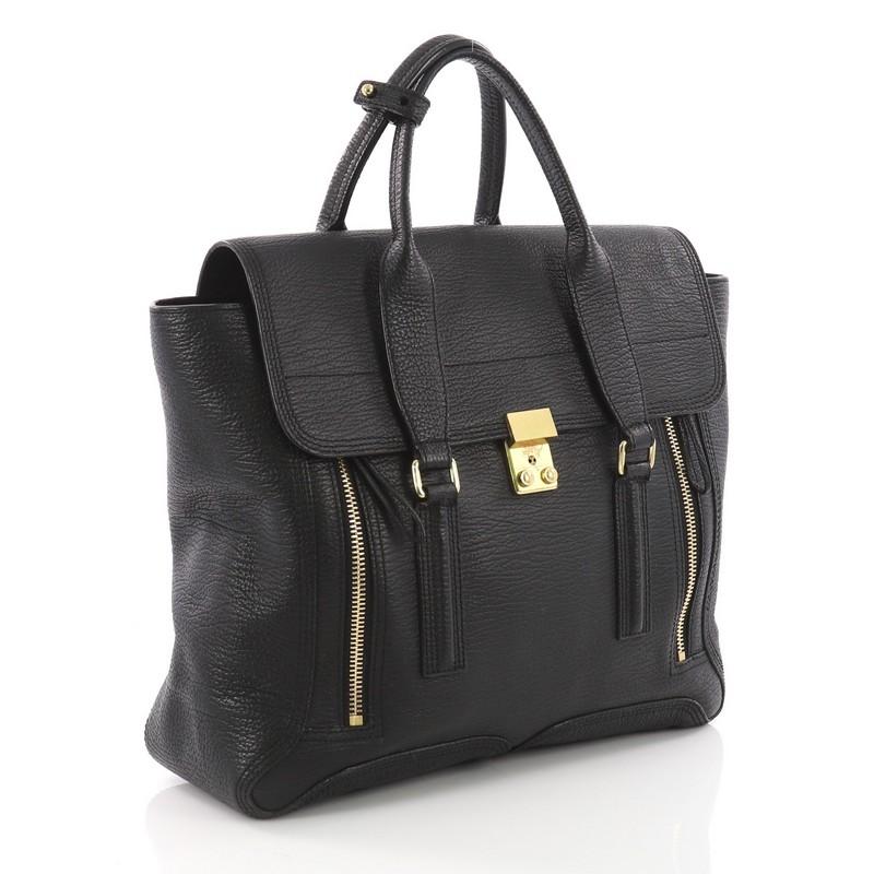 Black 3.1 Phillip Lim Pashli Satchel Leather Large