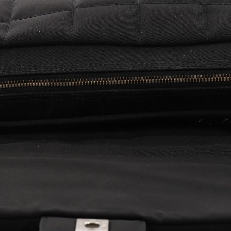 Chanel Chocolate Bar Camera Flap Bag Quilted Nylon Medium 2