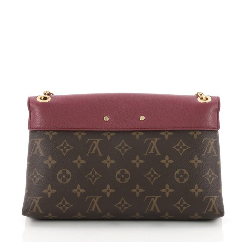 Brown Louis Vuitton Pallas Chain Shoulder Bag Monogram Canvas and Calf Leather