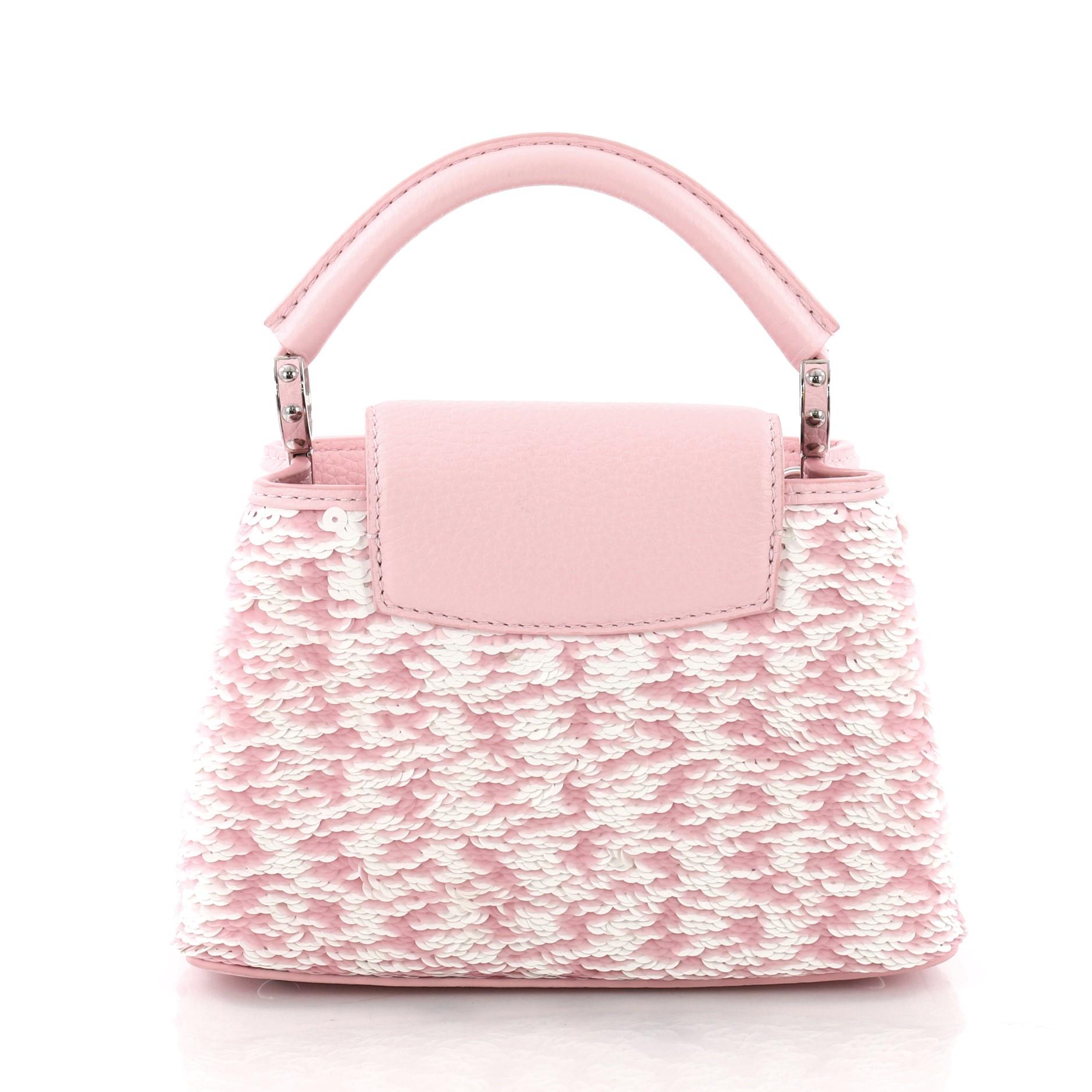 Louis Vuitton Capucines Handbag Sequins Mini In Good Condition In NY, NY