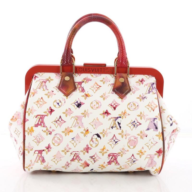Louis Vuitton Frame Speedy Bag Limited Edition Aquarelle Monogram Canvas 30 In Excellent Condition In NY, NY