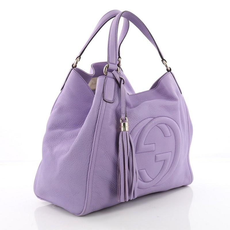 Purple Gucci Soho Shoulder Bag Leather Medium