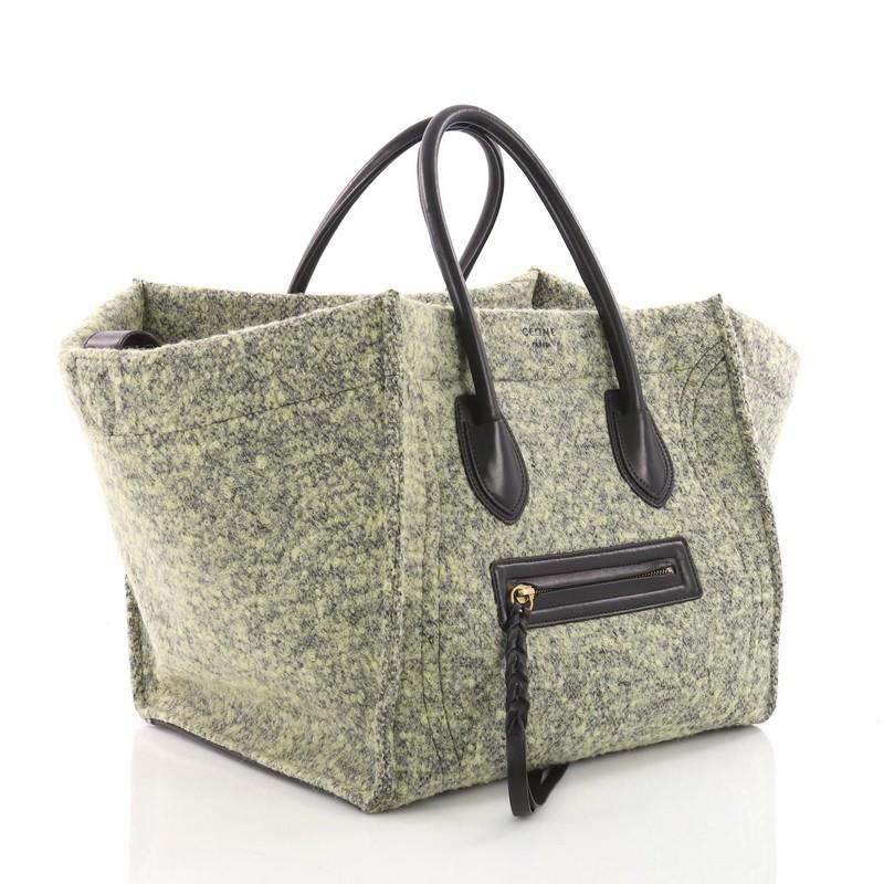 Gray Celine Phantom Handbag Wool Medium