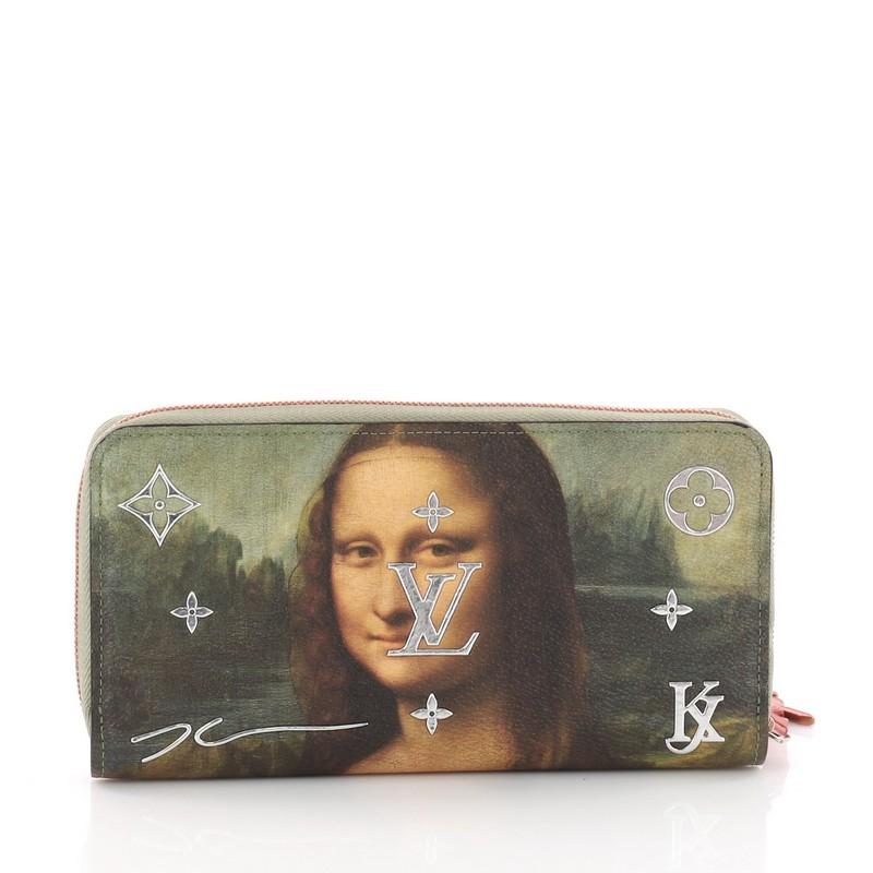 Louis Vuitton Zippy Wallet Limited Edition Jeff Koons Da Vinci Print Canvas In Excellent Condition In NY, NY