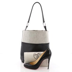 Hermes Col Roule Handbag Toile and Vache Hunter 25