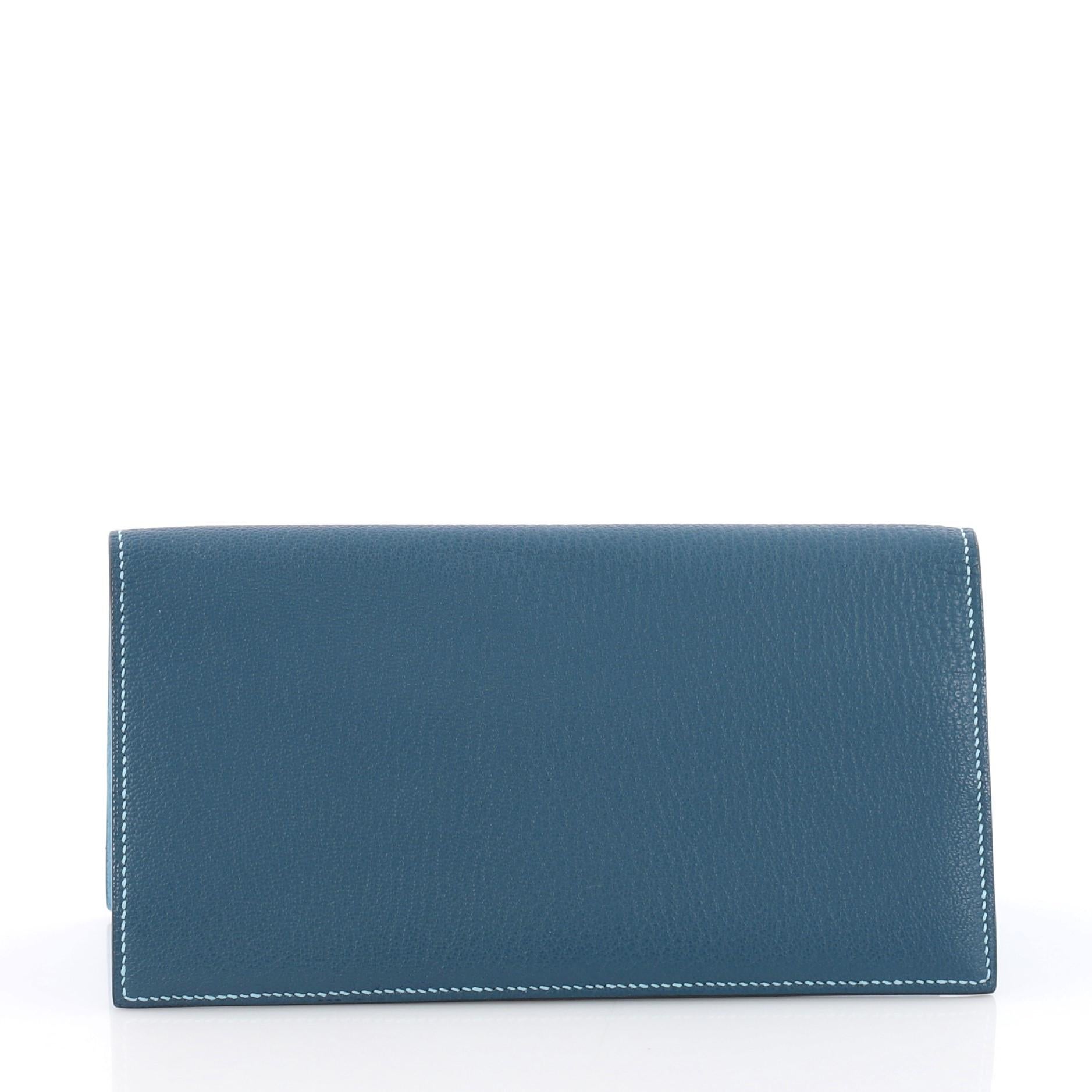 Hermes Evelyne Wallet Chevre Mysore Long In Good Condition In NY, NY