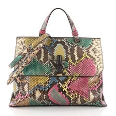 Gucci Bamboo Daily Top Handle Bag Python Medium