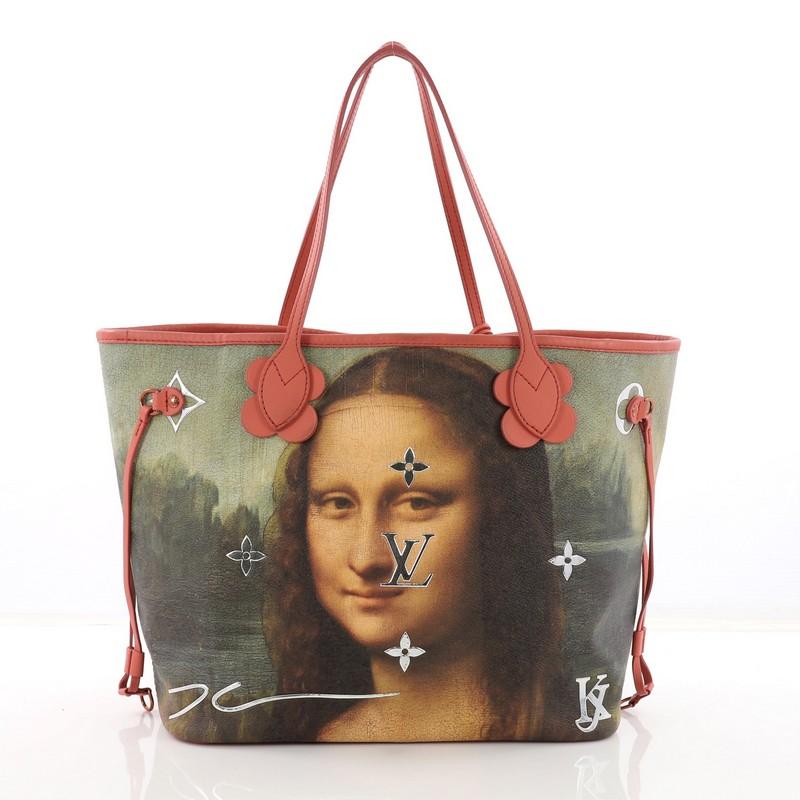 Louis Vuitton Neverfull NM Tote Limited Edition Jeff Koons Da Vinci Print Canvas In Good Condition In NY, NY