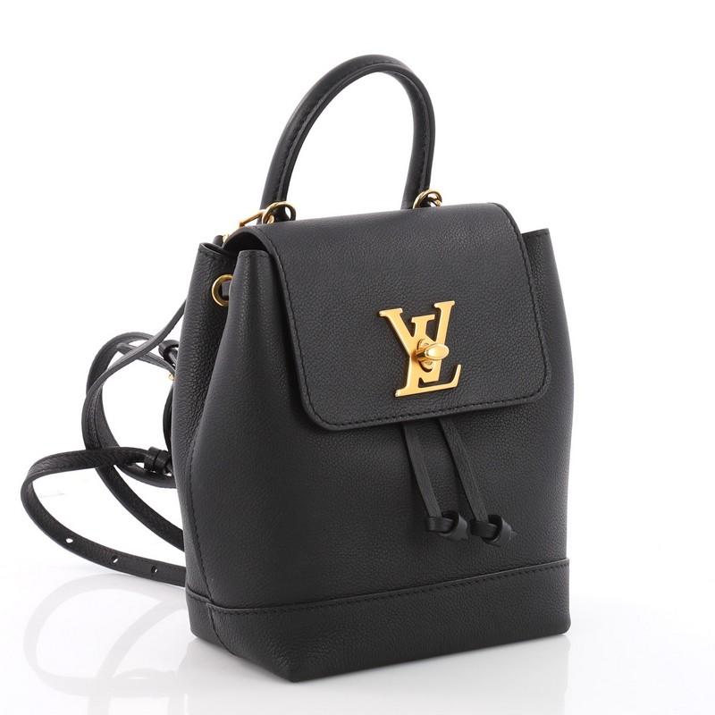 Black Louis Vuitton Lockme Backpack Leather Mini