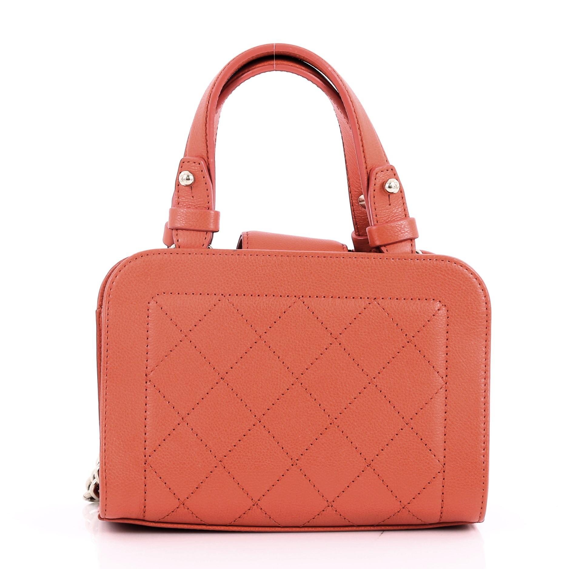 Chanel Label Click Shopping Tote Quilted Calfskin Mini In Good Condition In NY, NY