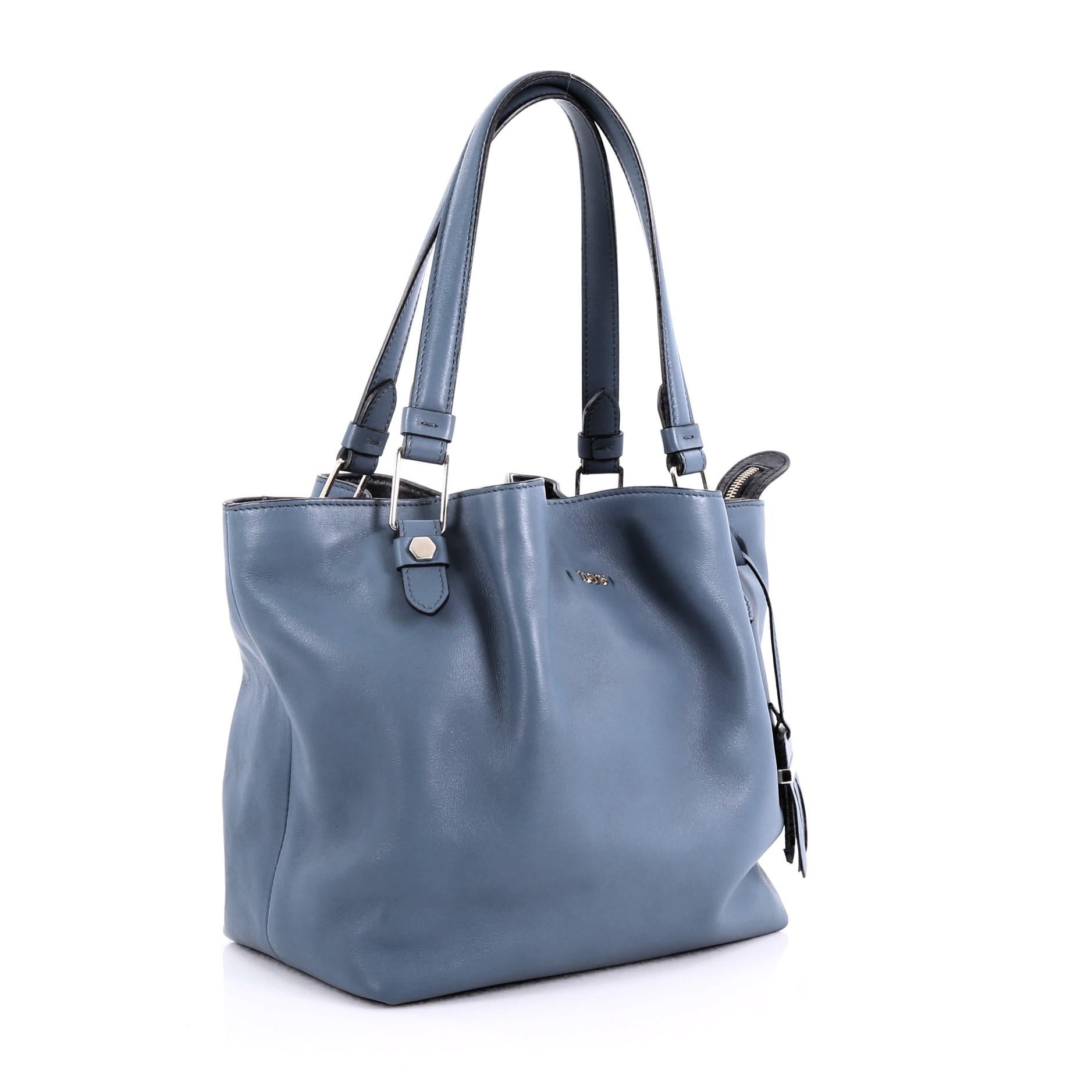 Tod's Blumentasche Leder Medium (Grau)