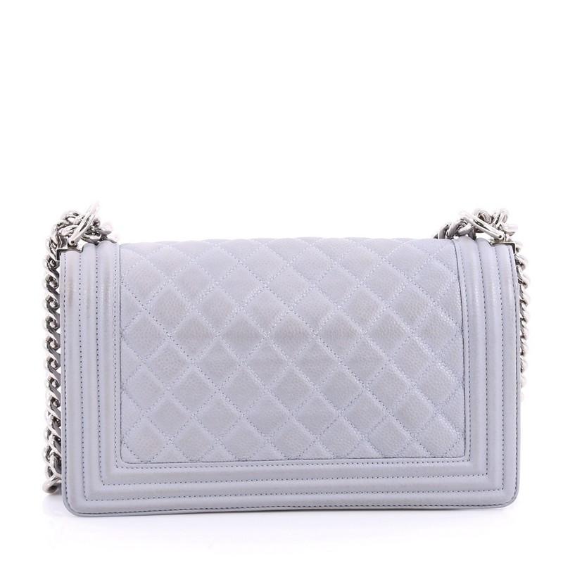 Chanel Boy Flap Bag Quilted Caviar Old Medium In Fair Condition In NY, NY