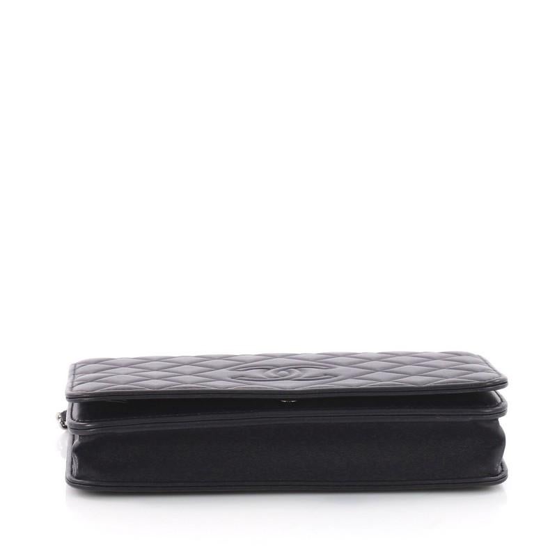 Women's Chanel Diamond CC Wallet on Chain Quilted Lambskin