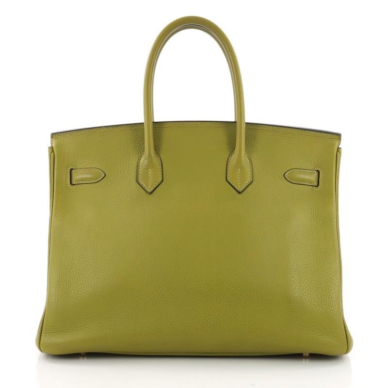 Hermes Birkin Handbag Vert Chartreuse Clemence In Fair Condition In NY, NY