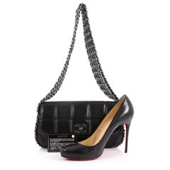 Chanel Multichain Chocolate Bar Flap Bag Quilted Leather Medium